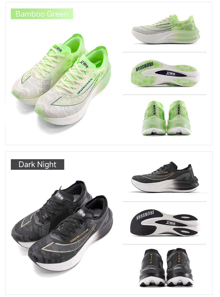 IRUNSVAN Carbon Plate Marathon Running Shoes, Professional Stable Support, Shock Absorption, Ultra-Light Rebound Sports Shoes