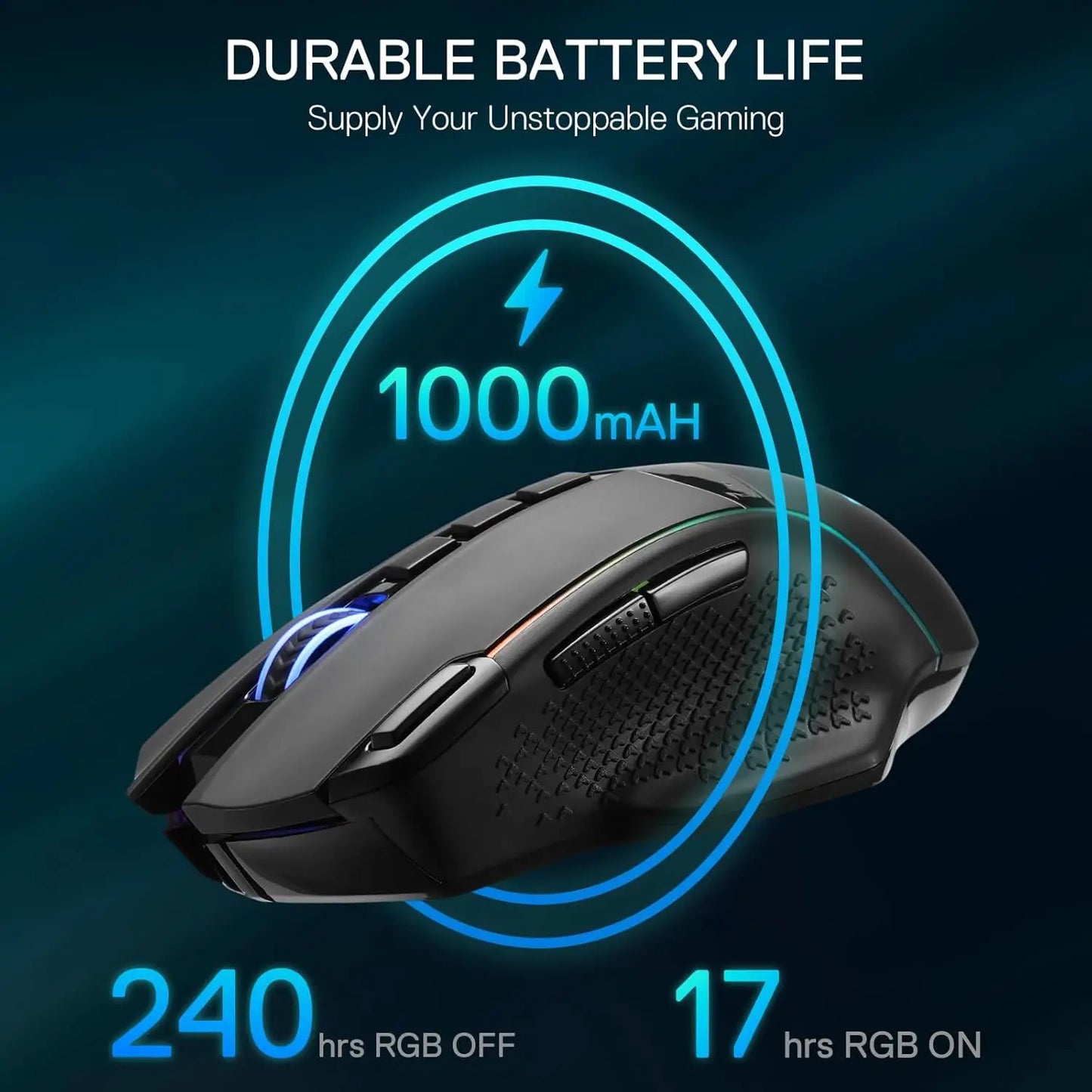 Redragon M991 Wireless Gaming Mouse, 26000 DPI Tri-Mode Gaming Mouse, RGB Gaming Mouse with 9 Programmable Buttons, PAW3395 Sensor for PC & Laptop