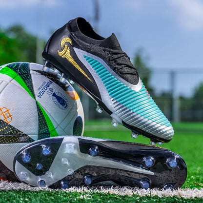 Nouvelles chaussures de football pour hommes, crampons longs antidérapants et respirants pour le sport en extérieur, idéales pour l'entraînement et les matchs, confortables pour adultes