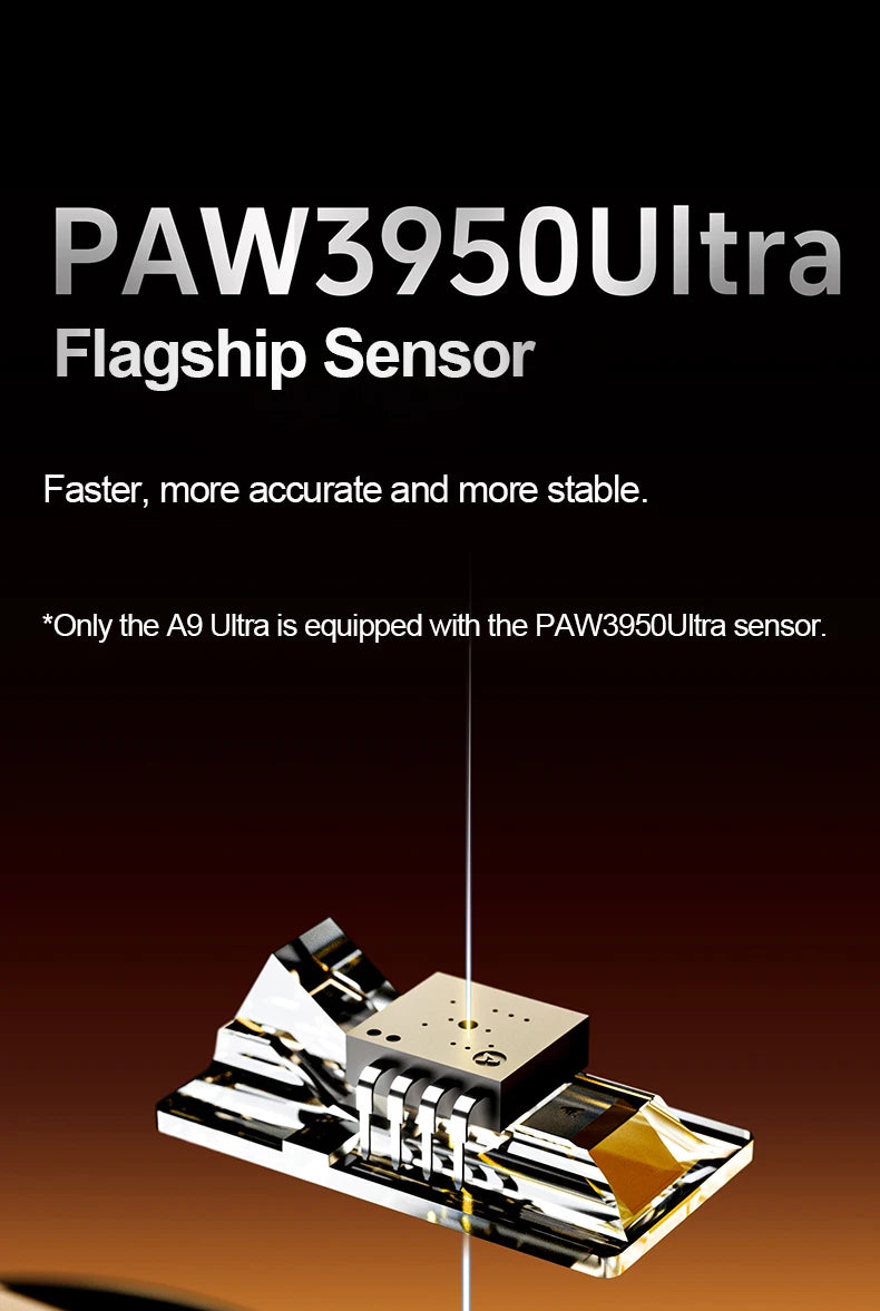 Mouse gaming wireless ATK Dragonfly A9 Ultra PAW3950 ultraleggero tri-mode ergonomico e-sport per gamer FPS A9 SE Plus