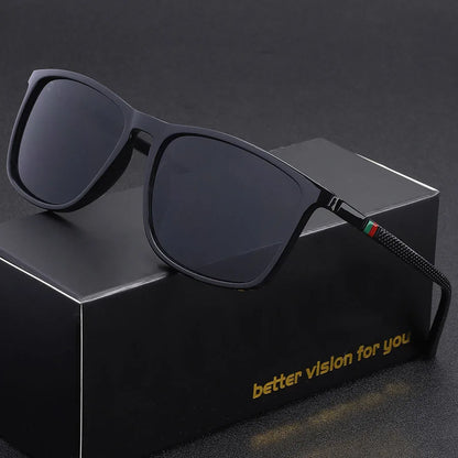 Classic Square Men's Sunglasses Comfortable Lightweight Black Frame Glasses Ideal for Travel Photography Gifts