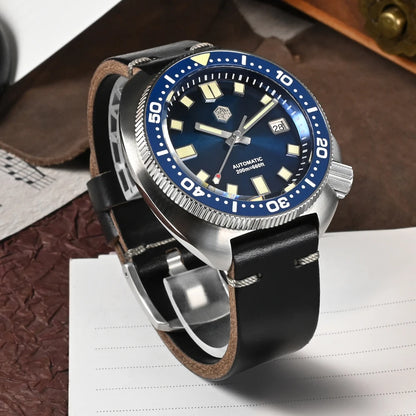 San Martin Turtle Men's Diver Watch 44mm NH35 Automatic Mechanical Wristwatch Sapphire Waterproof 200m Luminous Watches SN0047