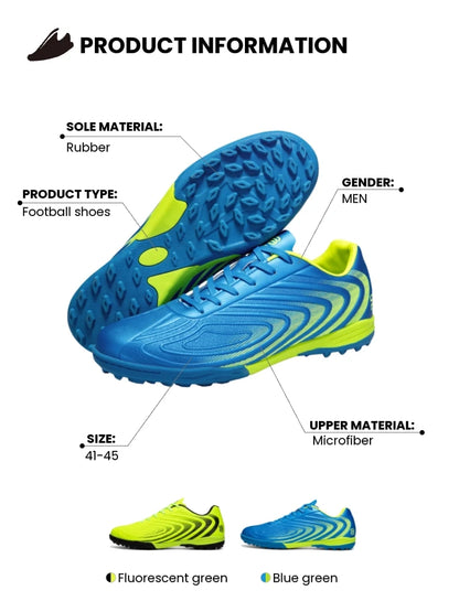 Baasploa Men's Professional Soccer Shoes Outdoor Anti-Slip Training Sport Shoes Male Light Leather Football Boots Chuteira Campo