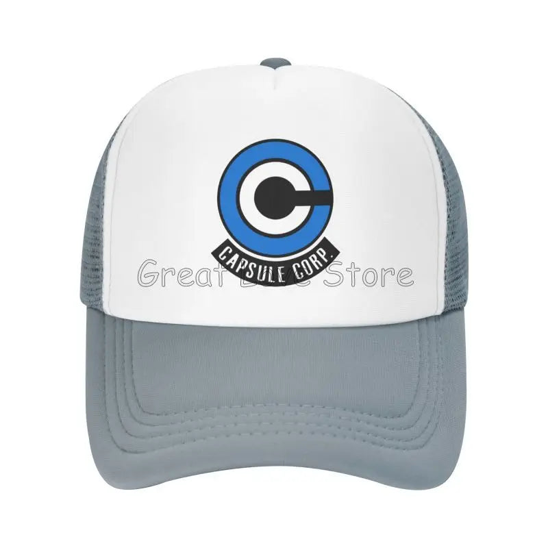 Capsule Corp Cappellini da baseball in rete Unisex Cappellino da camionista in stile hip-hop Cappellino da papà in stile anime DBZ Cappellino da corsa regolabile Cappellini da camionista estivi Cappellini snapback