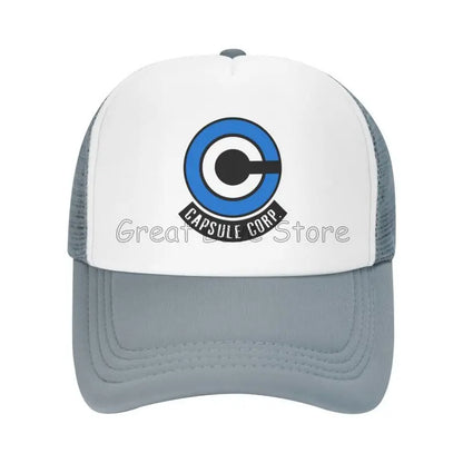 Capsule Corp Cappellini da baseball in rete Unisex Cappellino da camionista in stile hip-hop Cappellino da papà in stile anime DBZ Cappellino da corsa regolabile Cappellini da camionista estivi Cappellini snapback