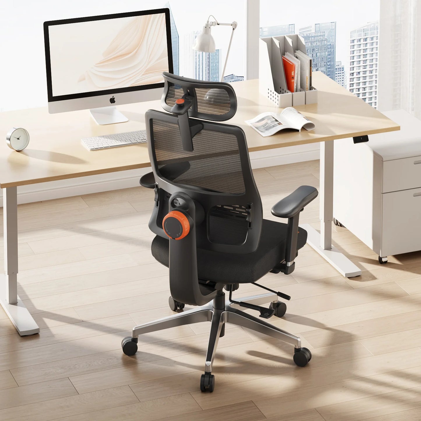 NEWTRAL MagicH-BPro Ergonomic Office Chair with Footrest, Auto-Following Backrest, Adjustable Lumbar Support, Executive Mesh Chair