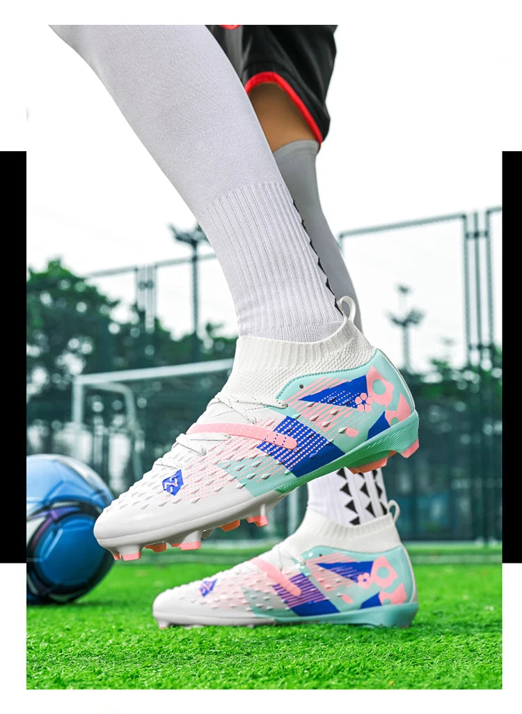 Football Boots Men Professional Soccer Shoes Sneakers Field Long Spikes Outdoor Competition Non-Slip Comfortable Training Shoes
