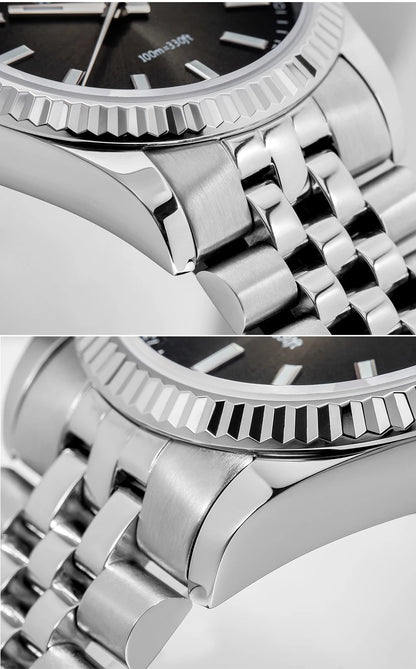 Relógio masculino novo ADDIESDIVE AD2073, vidro de safira, 36mm, VH31, quartz, efeito sunburst, 10Bar, impermeável para mergulho, luminoso