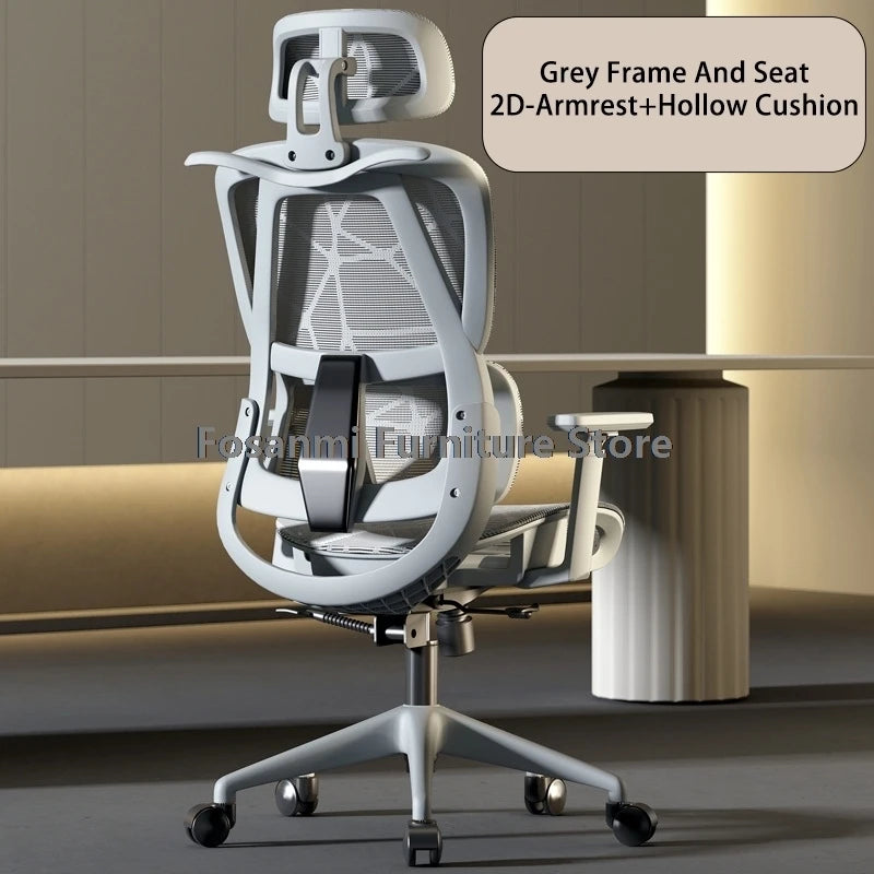 Silla de oficina ergonómica para ordenador con malla transpirable, reposabrazos, soporte lumbar ajustable, reposacabezas y diseño para escritorio, hogar y gaming