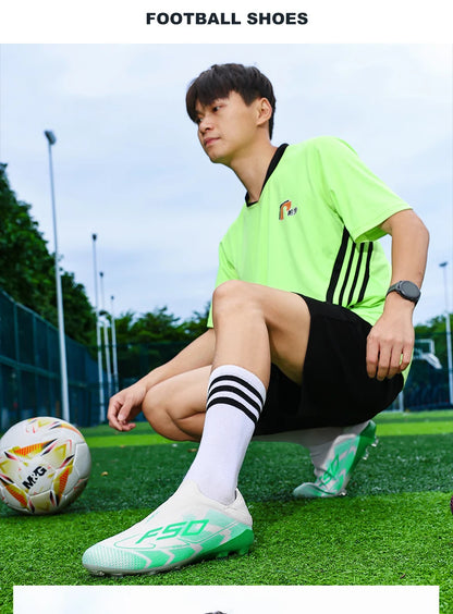 New Men's Soccer Shoes Match Football Boots Non-Slip Boys High-Quality Outdoor Sneakers Grass Cleats Hot-Selling High-Top Light