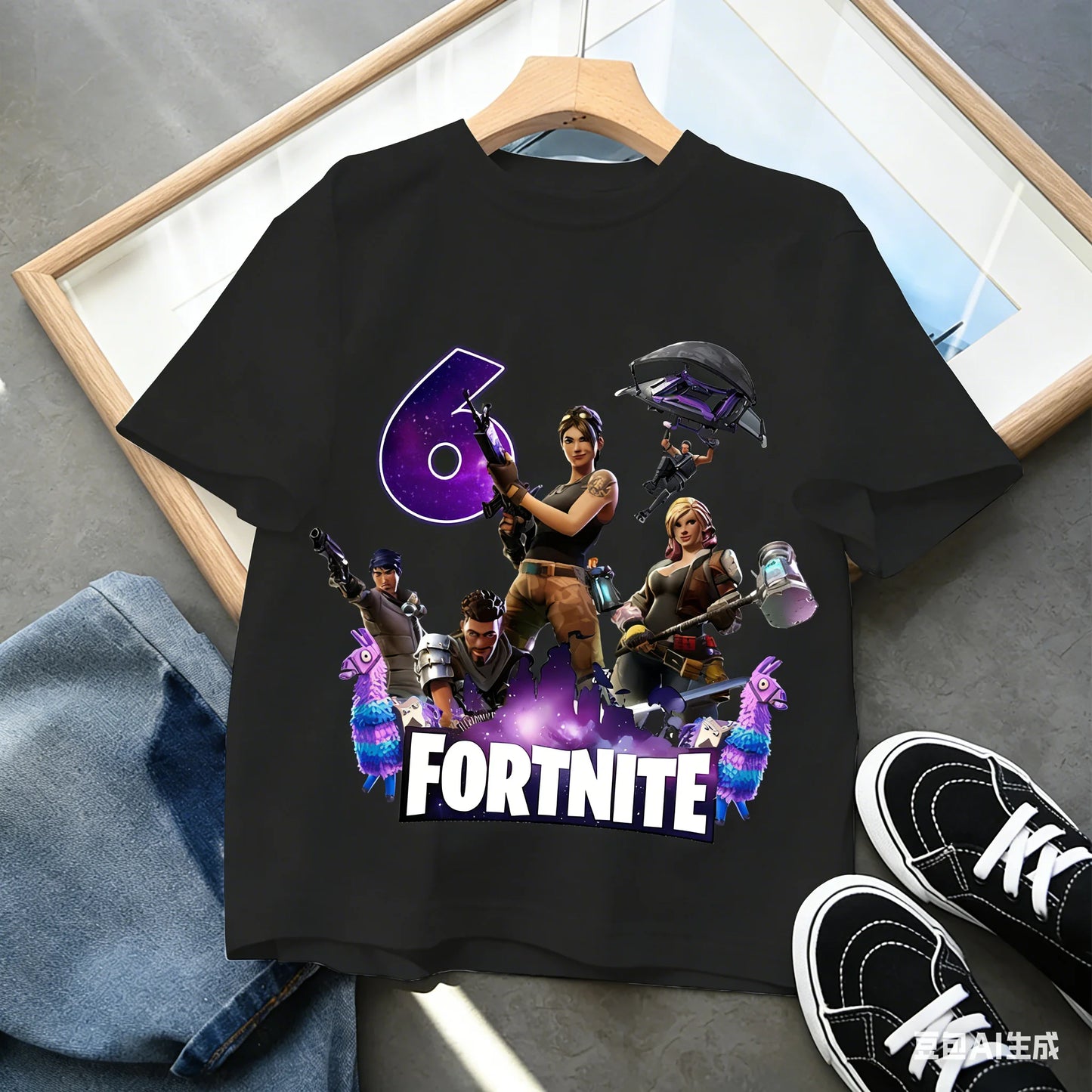 Fortnites Children Birthday Number T Shirt Girls Boys Summer Clothes Baby Cotton Tee Shirts Party Short Sleeve Tops Toddler Gift