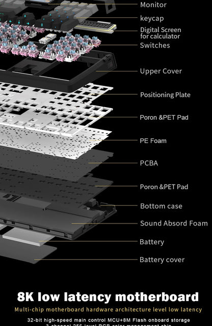 SKYLOONG GK104 Pro Wireless Mechanical Keyboard 100% Custom Keyboard Hot-Swappable Low-noise Switch for PC Gamer Office Accessories