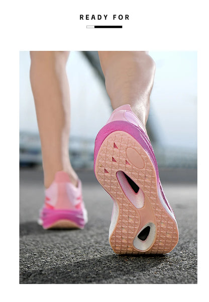 Ténis de Corrida NOVOS com Placa de Carbono para Maratona, Homem e Mulher, Desportivos, Respiráveis, Leves, Confortáveis, Antiderrapantes e Casuais