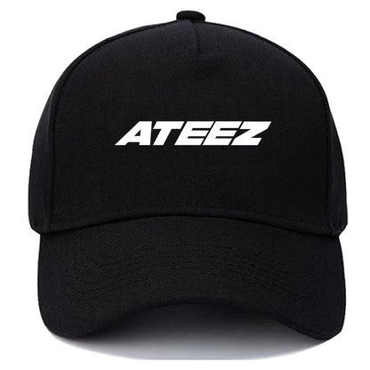 Kpop ATEEZ Member Signature Baseball Cap Adjustable Size Graphic Print Men's or Women's Casual Sun Hat for Aniteez