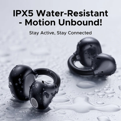 UGREEN ClipBuds Open-Ear Wireless Bluetooth 6.0 Earbuds with 4 Mic Clear Call, 30H Playtime Clip-On Earphones, Waterproof Sport Headphones