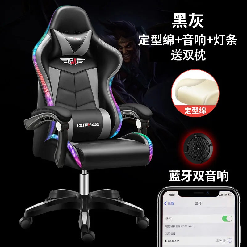 Ergonomic Gaming Office Chair with Adjustable Height, Comfortable Computer Desk Chair, E-Sports Chair with Armrests for Home & Office