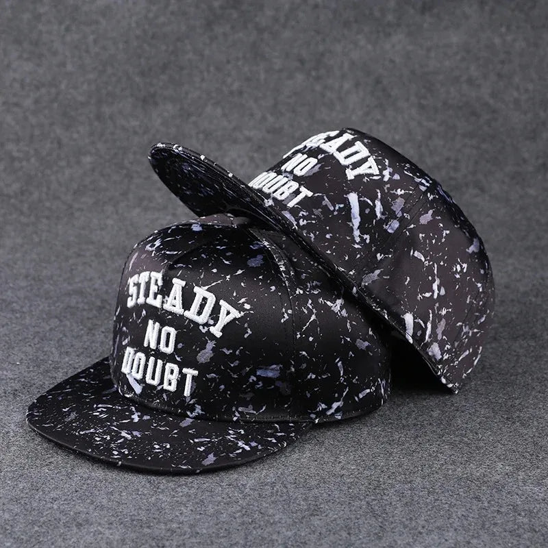 Men's Letter Embroidery Tide All-Match Flat Brim Baseball Cap Ladies Summer Hip-Hop Hat Outdoor Shade Adjustable Peaked Cap