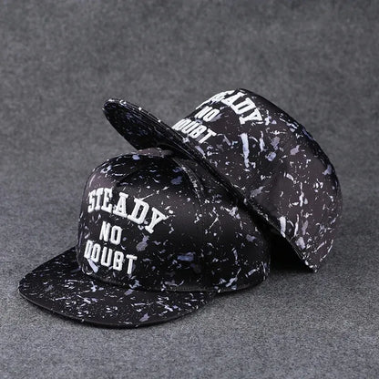 Men's Letter Embroidery Tide All-Match Flat Brim Baseball Cap Ladies Summer Hip-Hop Hat Outdoor Shade Adjustable Peaked Cap