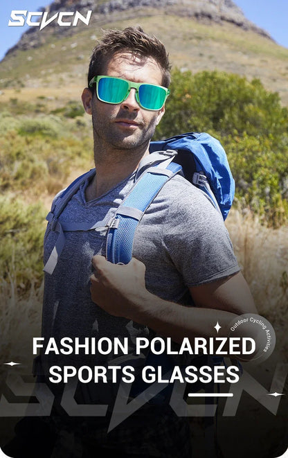 SCVCN Polarized Hiking Eyewear Fishing Sunglasses Cycling Glasses Fashion UV400 Bike Men MTB Sports Bicycle Glasses Outdoor