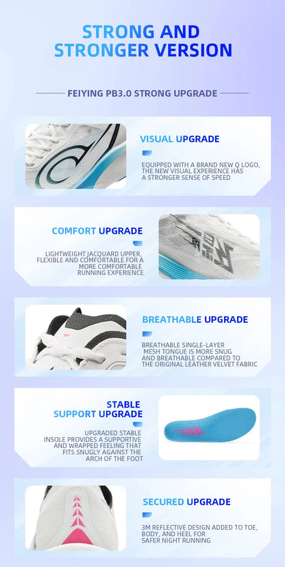 QIAODAN Feiying PB3 Enhanced Edition Professional Marathon Carbon Plate Running Shoes 2025 Men's Sneakers QDB023251299T
