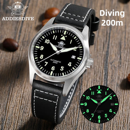 ADDIESDIVE Watches For Men C3 Super Luminous 200m Waterproof Japan 8215 316L Stainless Automatic Mechanical Watch
