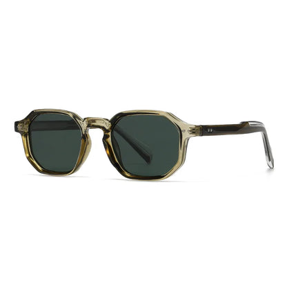 SHAUNA New Polygon Square Men Polarized Sunglasses Retro Rivets Women Blue Green Shades UV400