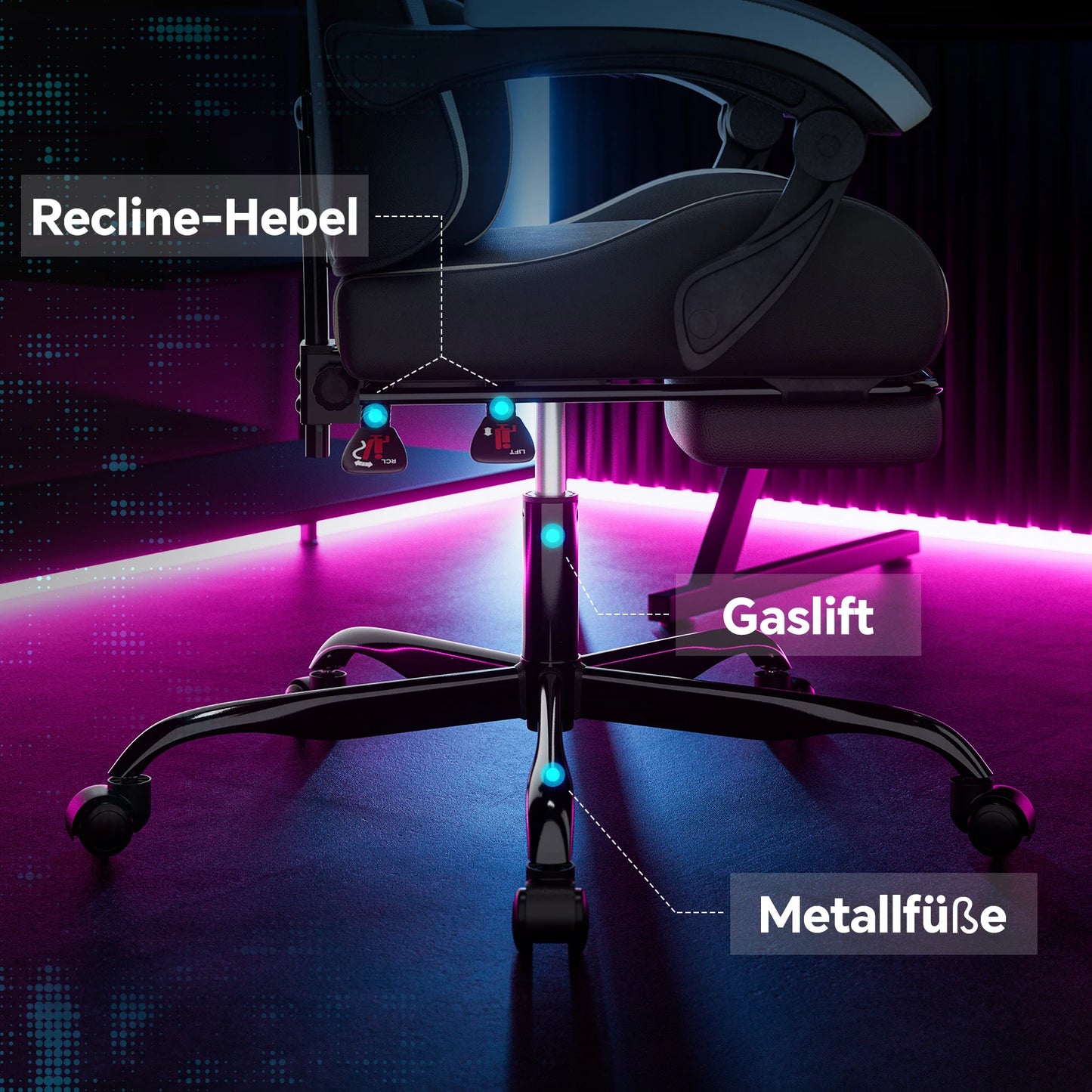Ergonomic Gaming Chair with Headrest and Lumbar Support For Office Computer Living Room Computer Chair with Footrest