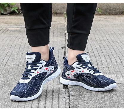 BONA 2023 New Designers Soft Running Shoes Lightweight Breathable Sneakers Man Jogging Walking Athletic Training Shoe Mansculino