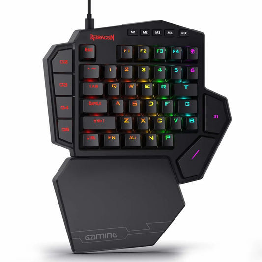 Redragon K585 DITI One-Handed RGB Mechanical Gaming Keyboard, Wrist Rest 42 Keys Type-C Professional Gaming Keypad Hot-Swappable