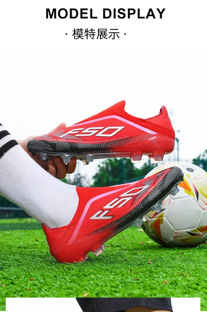New Men Soccer Shoes Football Boots Non-Slip Boys Sneakers Hot-Selling Grass Cleats High-Quality Match Outdoor High-Top Light