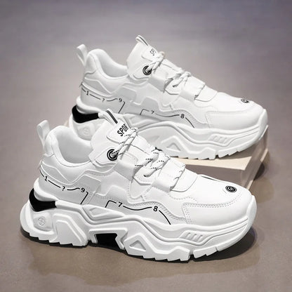 Chaussures de sport décontractées à semelles épaisses pour hommes, baskets polyvalentes quatre saisons pour étudiants en plein air, confortables, nouvelle collection