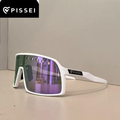 PISSEI 9406A Cycling Glasses Colorful Coated Sunglasses Men's TR90 Anti-UV400 Goggles Women's Sports Bike sun glasses