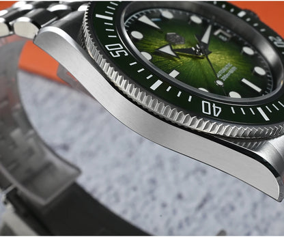 Relógio de mergulho de luxo para homem San Martin 40mm Miyota 9015, mostrador em esmalte sunburst, relógio de pulso mecânico automático, resistente à água 200m, SN0148