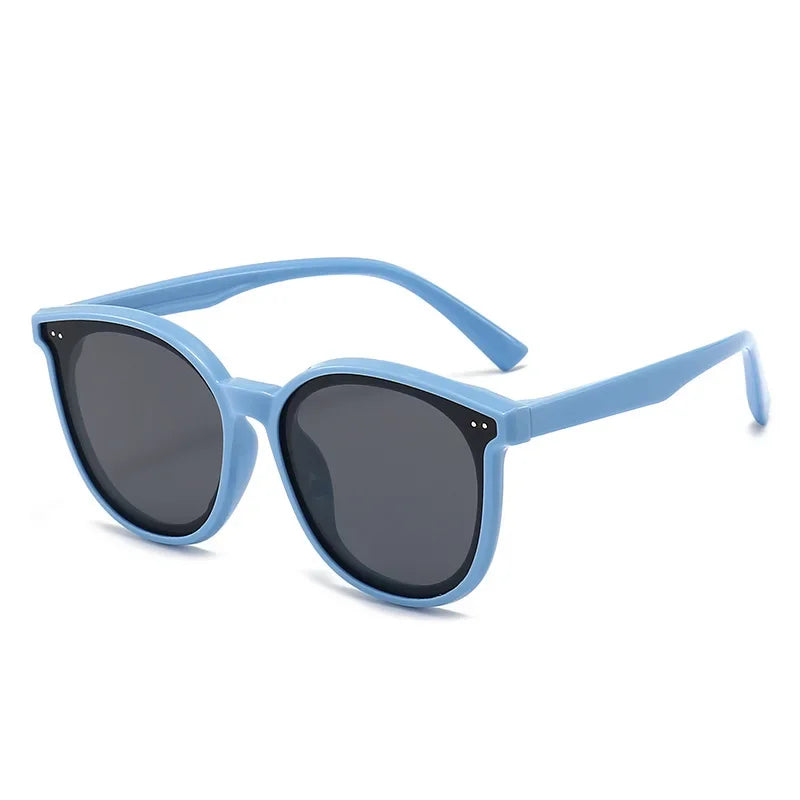 3-12 Years Kids Polarized Sunglasses Boys' Cool Girls Soft TPEE Frame Cat Eye Design Fashion Sun UV400 Protection Oval Glasses
