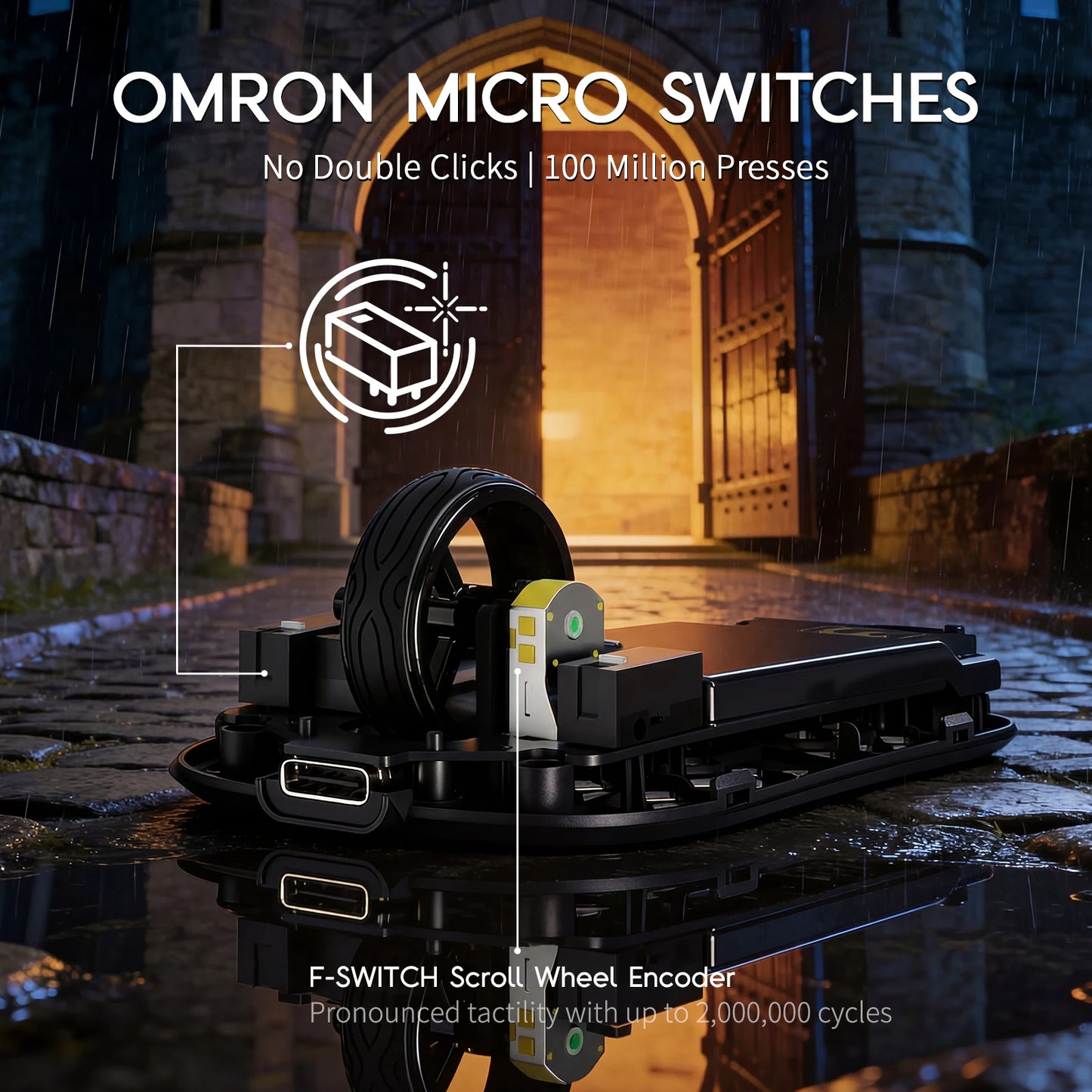 Mouse gaming wireless ultra-ușor MAMBASNAKE M2, senzor PAW3395PRO 40000 DPI, fibră de carbon 41g, tri-mod