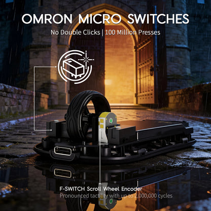Mouse gaming wireless ultra-ușor MAMBASNAKE M2, senzor PAW3395PRO 40000 DPI, fibră de carbon 41g, tri-mod