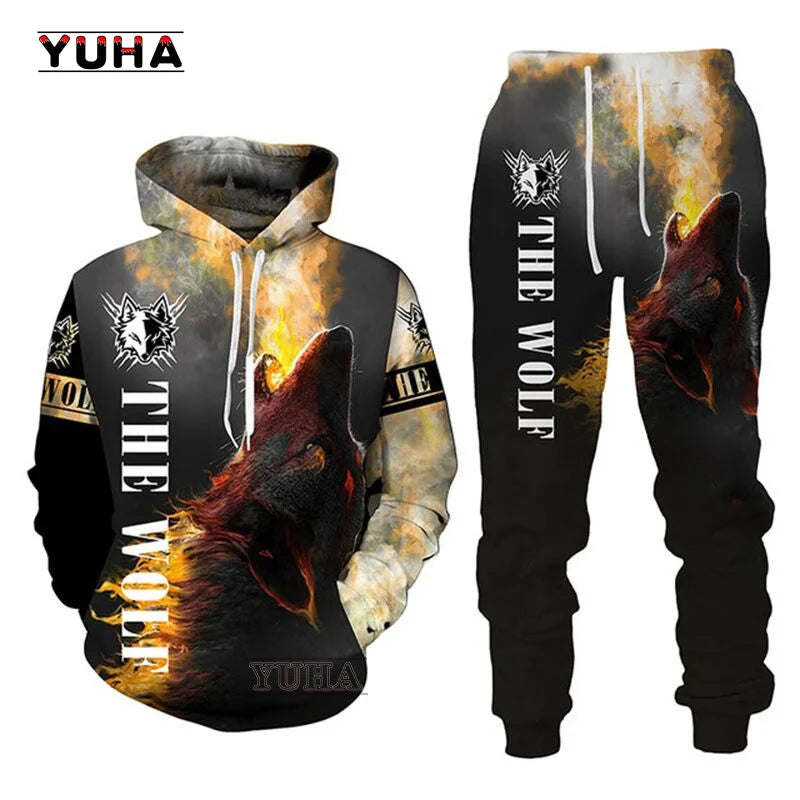 3D-bedruckter Wolf-Hoodie Unisex – cooler Pullover mit Tiergrafik, Sweatshirt für Herren-Streetwear