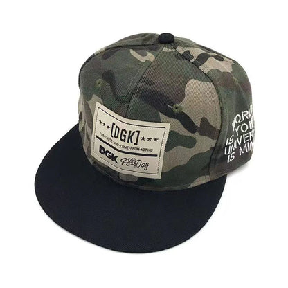 Men's Letter Embroidery Tide All-Match Flat Brim Baseball Cap Ladies Summer Hip-Hop Hat Outdoor Shade Adjustable Peaked Cap