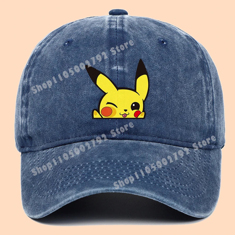 Pokemons Baseball Caps Pikachu Kawaii Anime Figures Sunshade Hats Summer Outdoor Parent Child Sunhat Trendy Duck Tongue Cap Gift