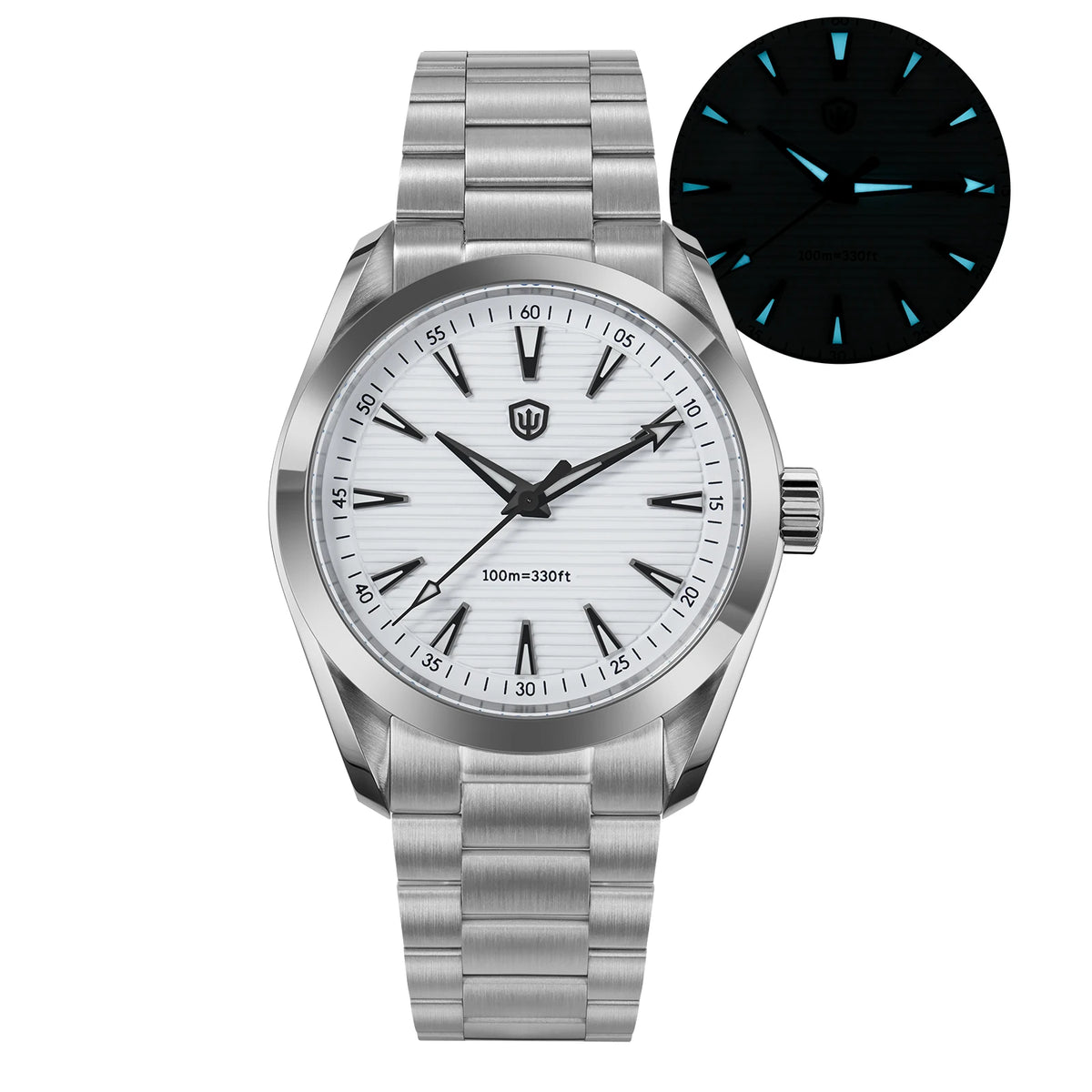 Watchdives WD0006 -kello, VH31-koneisto sujuvalla sekuntiviisarilla, kaareva safiirilasi, BGW9-heijastava pinnoite, vesitiivis 10 baariin asti, 38 mm, vintage-tyyli