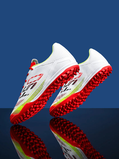 Chaussures de football TF pour adultes, économiques, en tissu PU mélangé, crampons en caoutchouc durables, antidérapantes, pour les passionnés de football amateur.