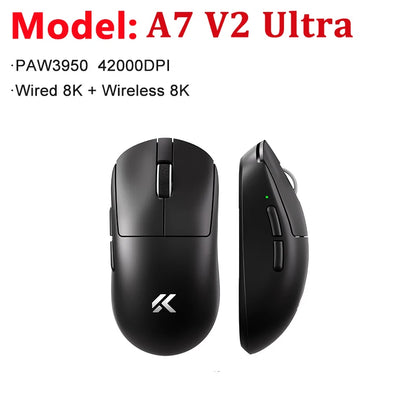 Rato Gaming Sem Fios MCHOSE A7 V2 Ultra / Pro Leve Dual 8000Hz PAW3950 TI 42000DPI para PC e Jogadores de E-sports