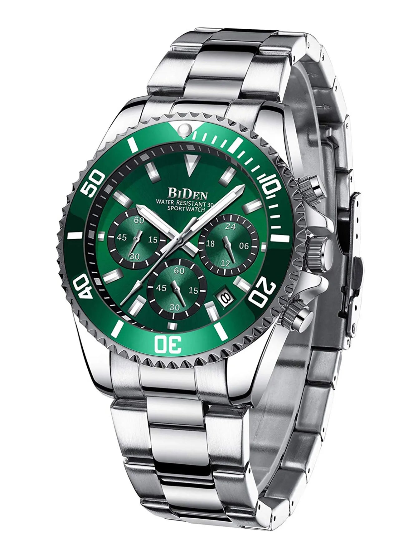 BIDEN Multi functional men's quartz watch luxury waterproof night light business style diving series casual fashion watch