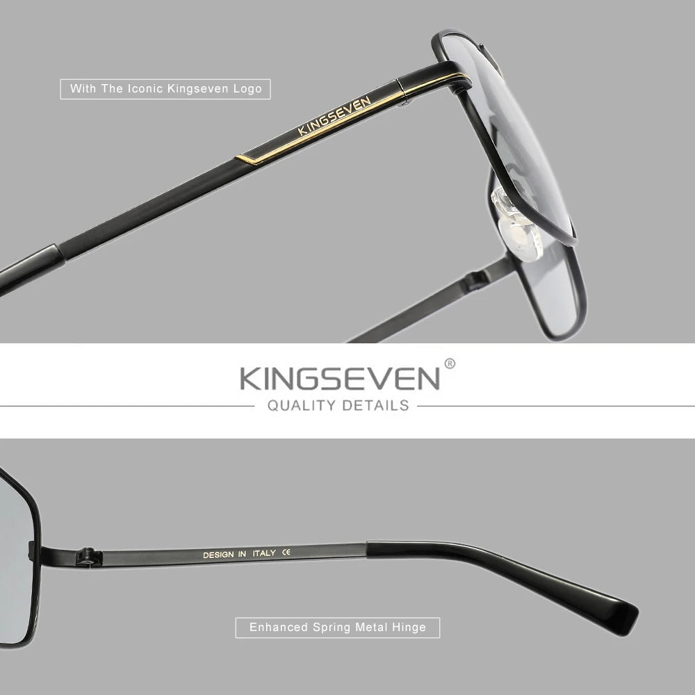 KINGSEVEN Causal Polarized Sunglasses Men Outdoor Driving Fashion Glasses UV400 Rectangle Driving Male Fishing Eyewear