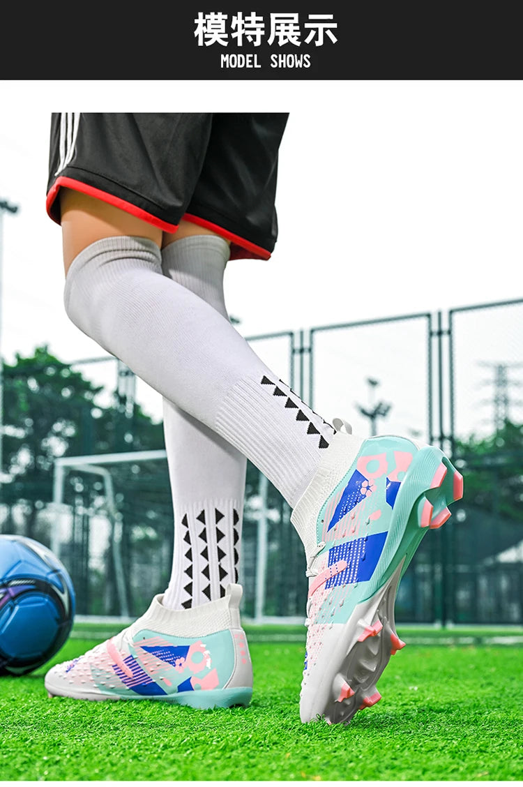 Football Boots Men Professional Soccer Shoes Sneakers Field Long Spikes Outdoor Competition Non-Slip Comfortable Training Shoes