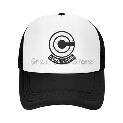 Capsule Corp Cappellini da baseball in rete Unisex Cappellino da camionista in stile hip-hop Cappellino da papà in stile anime DBZ Cappellino da corsa regolabile Cappellini da camionista estivi Cappellini snapback