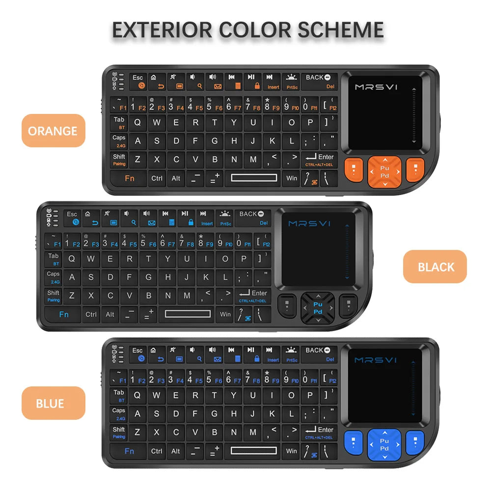 Teclado Bluetooth Mini MRSVI A8 PLUS, teclado sem fios 2.4GHz retroiluminado com touchpad para Android TV Box, Mac, portátil, Windows