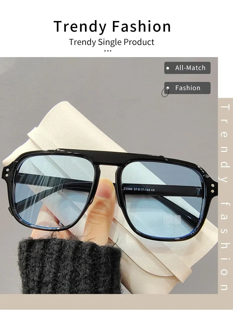 Fashion Female Sun Shades Eyewear Men Women Fashion Double Beam Sunglasses Vintage Outdoor Travel Driving UV400 Goggles