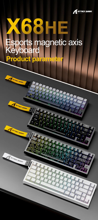 Magnetic Switch Keyboard ATTACK SHARK X68HE X68PRO HE and FREEWOLF F68 Wired F68Pro Wireless for Pro Gaming 0.01mm Rapid Trigger