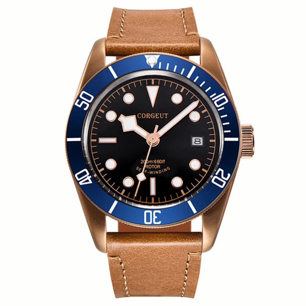 Luxury NH35A Corgeut 41mm Automatic Men's Watch PVD Case Sapphire Military Male 10BAR wim Watches Luminous Mechanical Wristwatches
